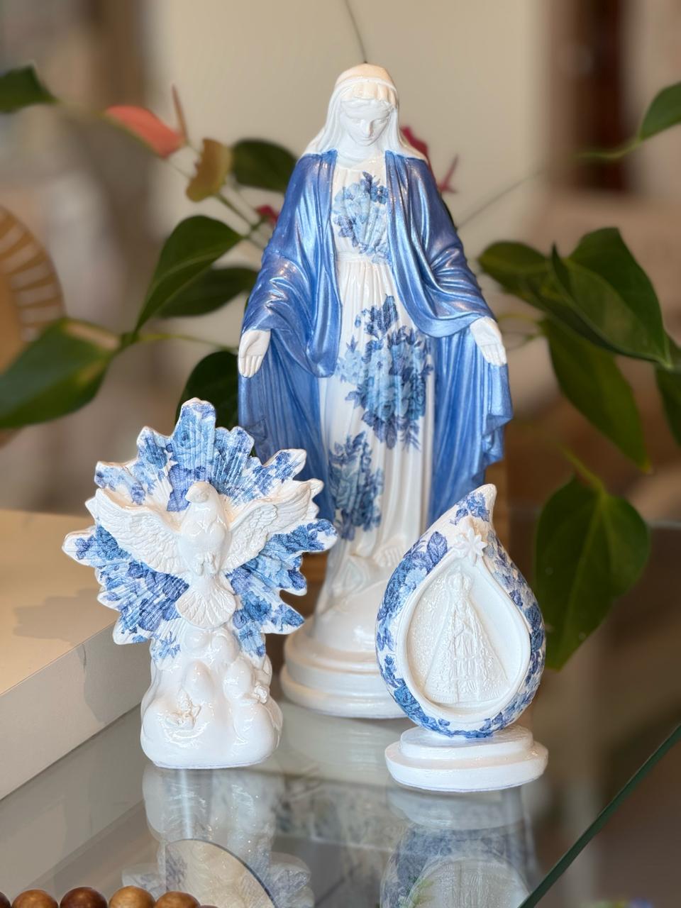 Conjunto Nossa Senhora das Graças Azul - Imagem 1
